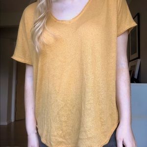 Urban Outfitters yellow knit t-shirt